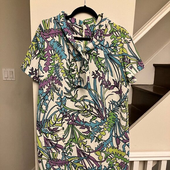 Big Print 1970s Day Dress Plus Sized - Picture 3 of 13